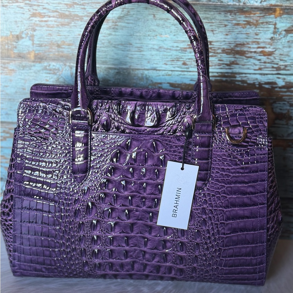 BRAHMIN SMALL FINLEY HEROIC PURPLE NWT GREAT EYE PLACEMENT - Picture 4 of 10